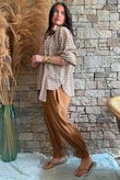 Nonni Gingham Poet Blouse Hazelnut